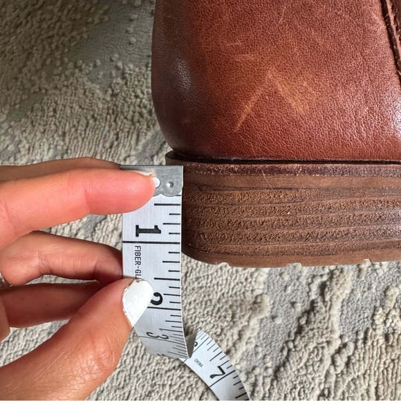 Sofft tall brown cognac leather Sharnell Heel boots lace tie back 8.5 - Picture 11 of 13